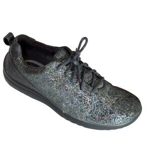 KLOGS Footwear Fairfax Women's Lace-Up Shoes Black Silver Swirl Size 40